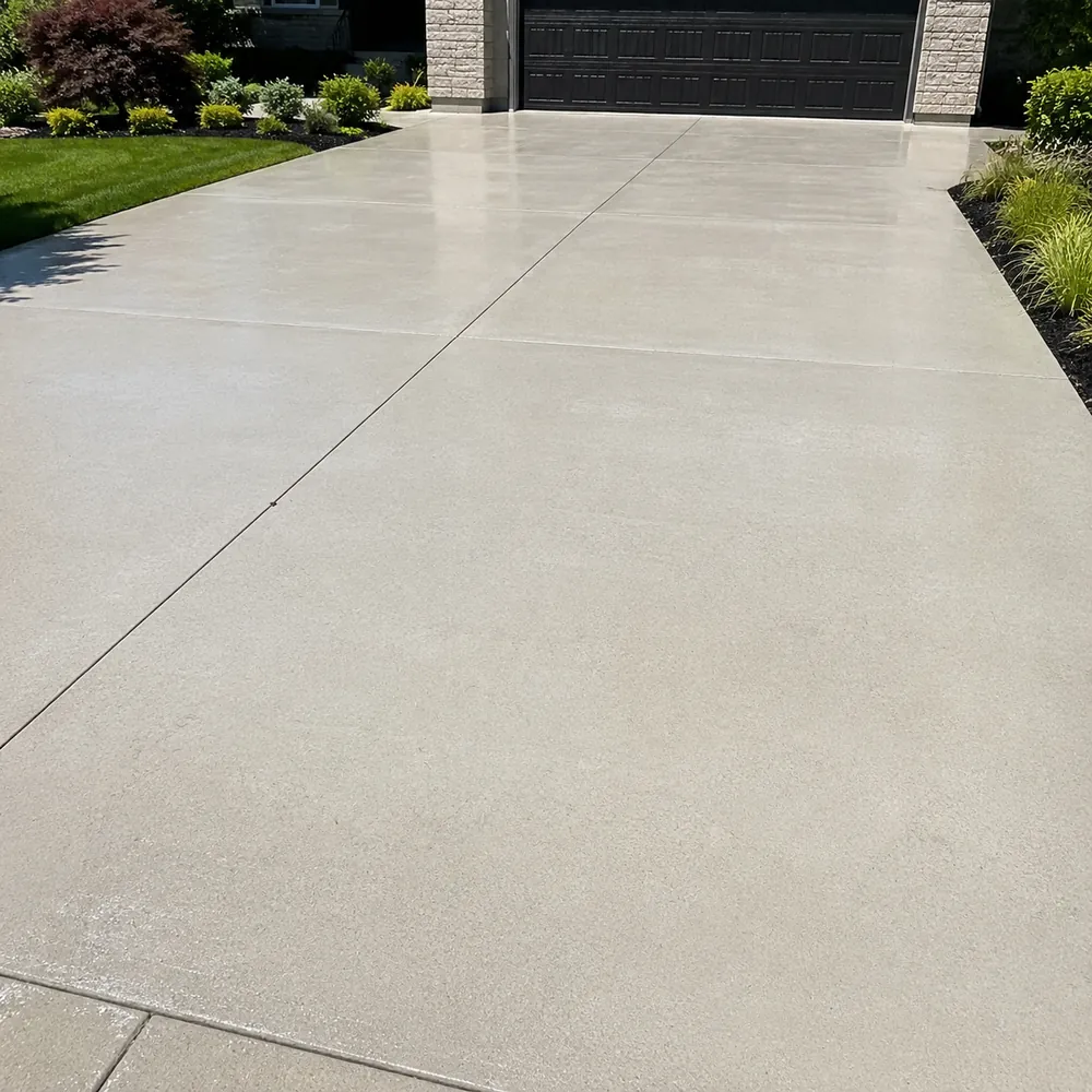 Before and after concrete-cleaning